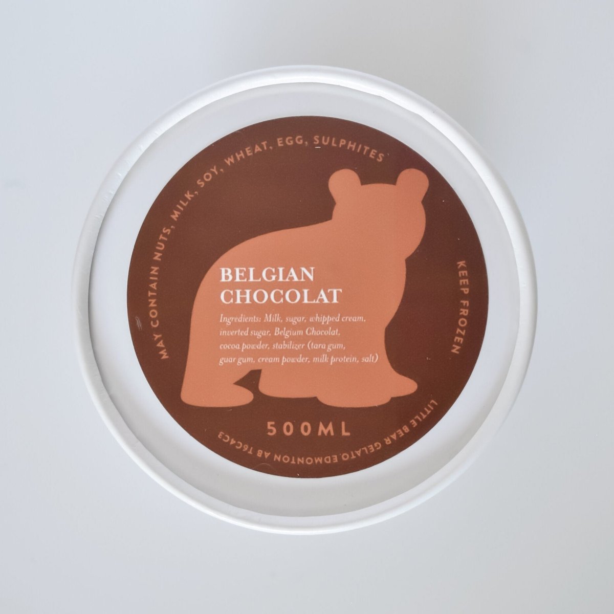 Belgian Chocolate Gelato - 500 ml - Oonnie - Little Bear Gelato