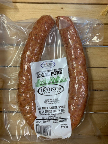 Ham Garlic Sausage Ring - 300 Gram - Gluten Free - Keto - Oonnie - Irvings Farm Fresh Pork