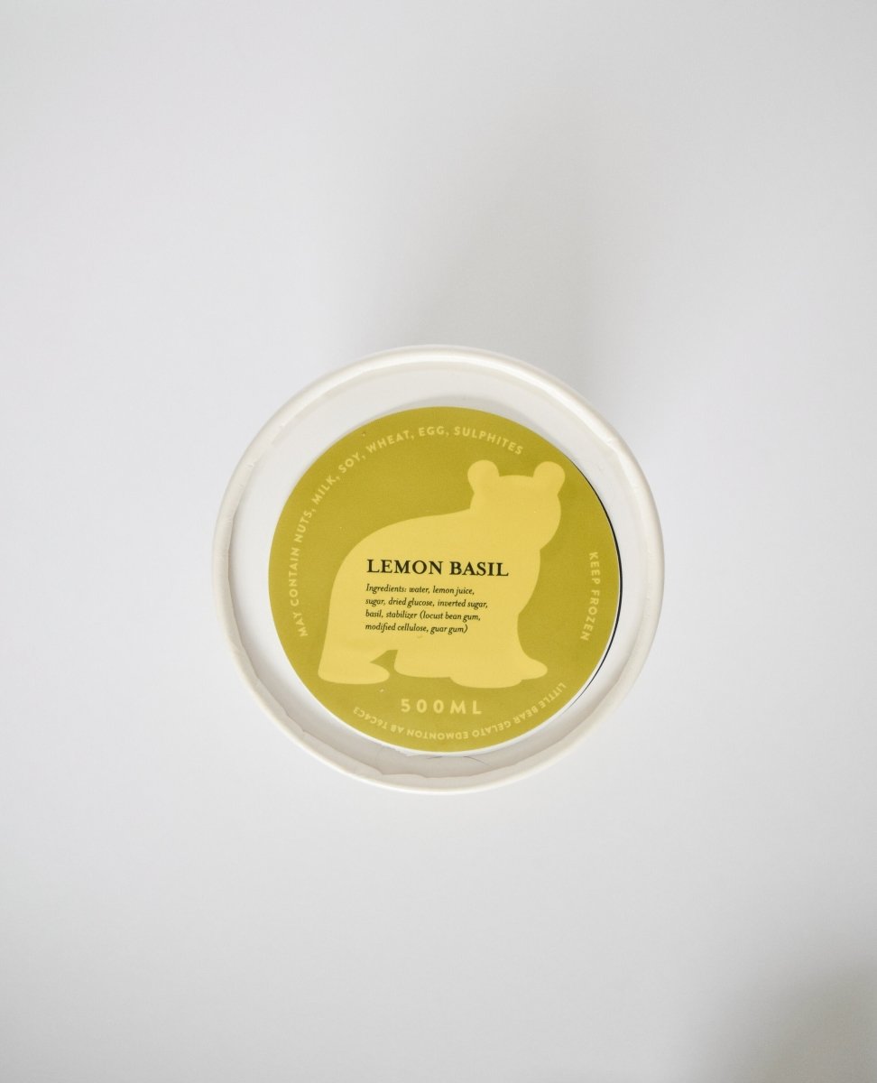 Lemon Basil Sorbet - 500 ml - Oonnie - Little Bear Gelato