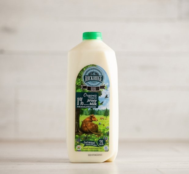 Organic 1% Jersey Cow Milk - 2L - Oonnie - Rock Ridge Dairy