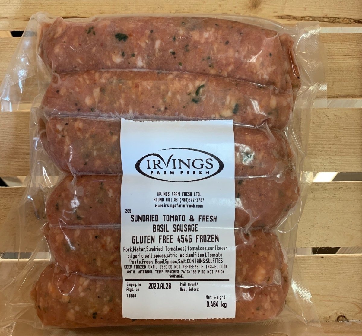 Sundried Tomato Basil Sausage - 6 Pack - Oonnie - Irvings Farm Fresh Pork
