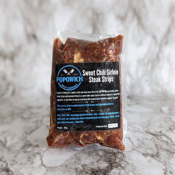 Sweet Chili Sirloin Steak Strips - 454g - Oonnie - Popowich Meat Company