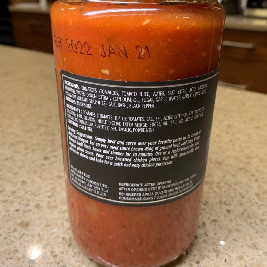 Tomato Basil Pasta Sauce - 750 Gram - Oonnie - Blue Kettle